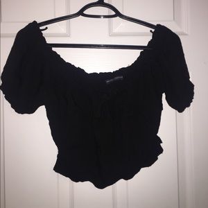 Cropped Peasant Top